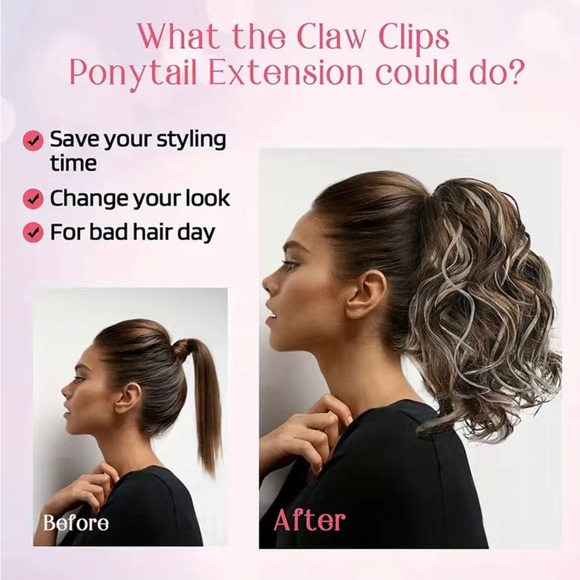 New Clip In Ponytail Brown and blonde. Sent wrong color never worn. - Picture 8 of 9